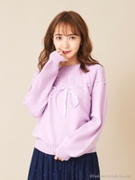 アークケーブルニットプルオーバー/ライトグリーン