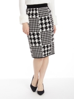 グレンチェックニットスカート/ホワイト