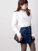 WEGO/フロントボタンAラインミニスカパン