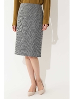 ◆大きいサイズ・セレモニー対応◆グレンチェックジャカードスカート/ライトグレー1(021)