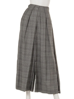 サイドサテンワイドパンツ/ブラック