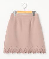 スカラップ刺繍台形スカート