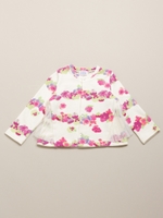 baby裏毛パンジーボーダープリントカーディガン/ピンク