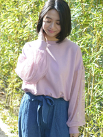 【2018春夏商品】チュールスリーブデザインスウェットプルオーバートレーナー