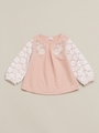 baby花柄ラッセルレースミニ裏毛トレーナー/ピンク