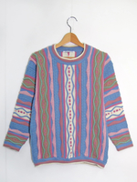 総柄ニット クージー風ニット  3Dニット     