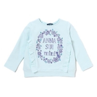 フリル花ステッチ裏毛トレーナー