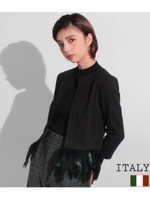【Settimissimo】ITALY フェザーヘムデザインジャケット/ブラック(027)