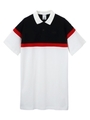 TRI-COLOR POLO DRESS/ホワイト