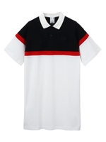 TRI-COLOR POLO DRESS/ホワイト