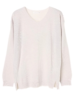 ・アンチピリングVネックニットプルオーバー/杢グレー