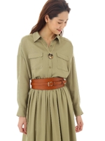 《Purpose》プレミアムナイロンタスランツイルシャツブラウス/ブルー2(112)