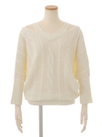 ケーブルドルマントップス/ホワイト