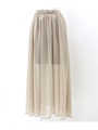 【Alluge】シフォンマキシスカート/ベージュ(005)