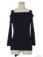 スカラップニット/紺