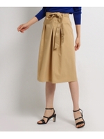 ツイルストレッチミディ丈スカート/ライトベージュ(051)