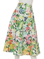 ブライトフラワースカート/グリーン