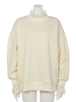 【Shelly island】レース付きプルオーバー/ホワイト