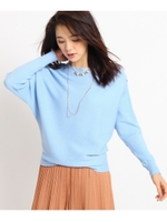 [L]ボタン使ボートネックニット/ライトブルー(091)