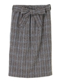 ・チェックペンシルスカート/ライトグレー