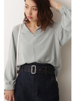 オープンカラージョーゼットブラウス/ネイビー(120)