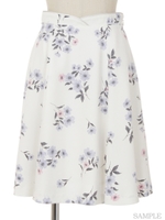 オリジナルクラシカルフラワー柄スカート/ライトグリーン