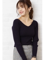 デコルテリブニット/ネイビー(120)