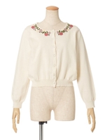 【an another angelus】衿ぐりフラワーモチーフカーディガン/OFF WHITE