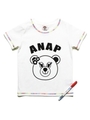 【ANAP KIDS】サクラクレパス×ANAPKIDS 塗り絵ペン付Tシャツ/レッド(025)