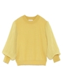 シフォンスリーブニットプルオーバー/YEL