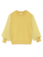 シフォンスリーブニットプルオーバー/YEL