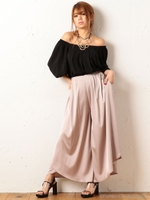 スリットフレアパンツ/ベージュ