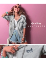 【anap mimpi】Beach刺繍ジップパーカー/ライトブルー(038)