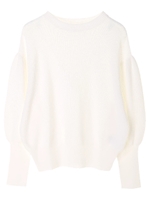 ・マトンスリーブニットプルオーバー/杢ライトグレー