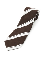 シルクネップストライプネクタイ/ブラウン(343)