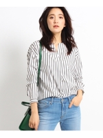切り替えストライプブラウス/ホワイト(301)