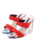 【BABY PURE】CANDYデザインヒールサンダル/レッドスエード