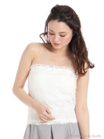 カップ付レースベアトップ/ブラック