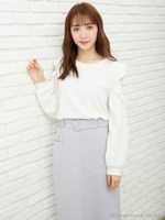 サカリバ袖レースシアーフリルＴＯＰＳ/ラベンダー