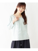 フラワーレースジョーゼットブラウス/ベビーピンク(071)