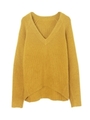 Vネックコクーンニットプルオーバー/マスタード