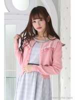 VフリルビジューニットCD/ピンク