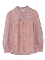 【ブラウス】透け小花ブラウス/ピンク