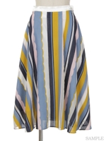 オパールマルチストライプスカート/ブルー