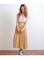 サイドプリーツPT/ベージュ(005)