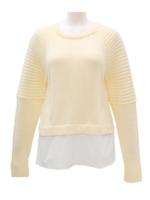 【Settimissimo】シャツドッキングセーター/アイボリー(003)