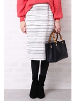 ボーダーツイードタイトスカート/ネイビー1(121)