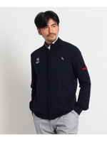 メッシュ切替えジップアップカーディガン/ネイビー(093)