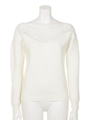 レースコンビ片畦knit TOP/WHT