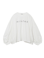 THIN LOGO BALOON SLEEVE TOP/ホワイト